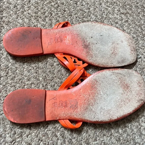 Tory Burch leather sandals logo - Picture 2 of 3